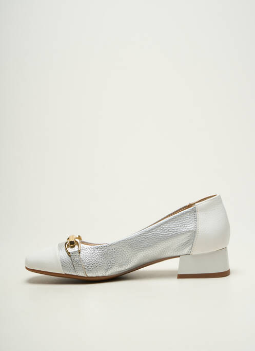 Ballerines tissage satiné talon plat jusqu'à 3cm argent DORKING femme