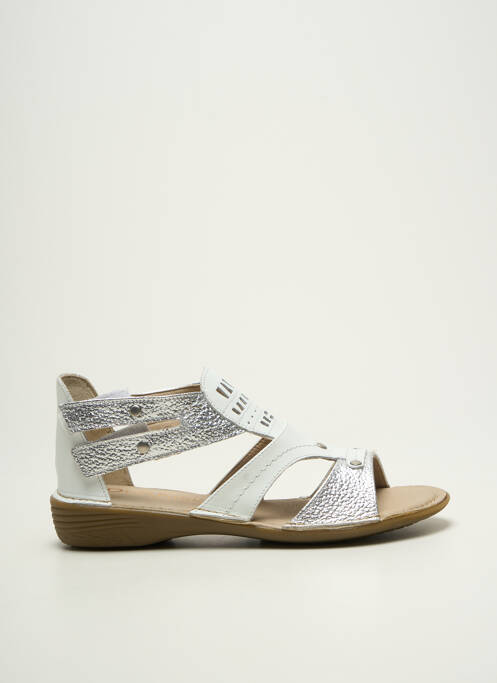 Sandales/nu pieds tissage satiné talon plat jusqu'à 3cm argent DORKING femme