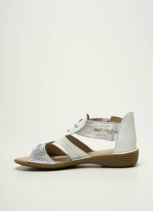 Sandales/nu pieds tissage satiné talon plat jusqu'à 3cm argent DORKING femme