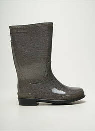 Bottes tissage satiné talon plat jusqu'à 3cm argent MADE IN ITALY femme