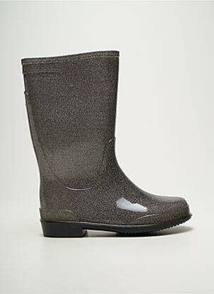 Bottes tissage satiné talon plat jusqu'à 3cm argent MADE IN ITALY femme