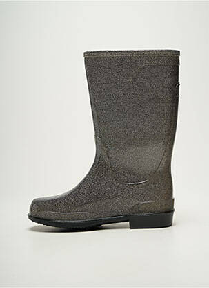 Bottes tissage satiné talon plat jusqu'à 3cm argent MADE IN ITALY femme