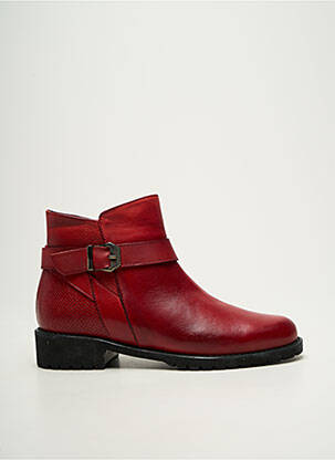 Bottines/boots tissage satiné talon plat jusqu'à 3cm rouge ELUE PAR NOUS femme