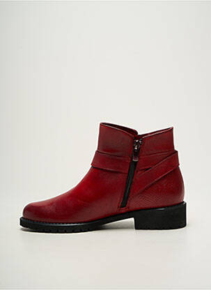 Bottines/boots tissage satiné talon plat jusqu'à 3cm rouge ELUE PAR NOUS femme