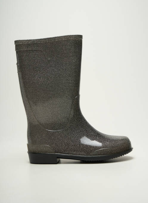 Bottes tissage satiné talon plat jusqu'à 3cm argent MADE IN ITALY femme