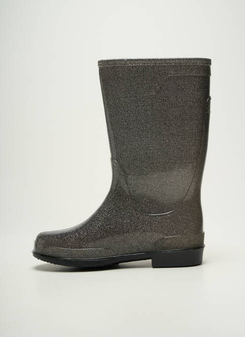 Bottes tissage satiné talon plat jusqu'à 3cm argent MADE IN ITALY femme