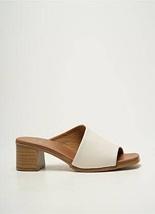 Mules/sabots bout ouvert talon de 4 à 6cm beige STUDIO SCARPE femme