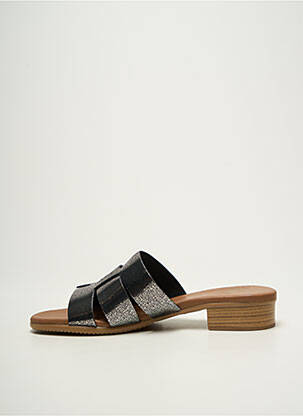 Mules/sabots tissage satiné talon plat jusqu'à 3cm argent STUDIO SCARPE femme