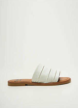 Mules/sabots chiquet talon plat jusqu'à 3cm blanc STUDIO SCARPE femme
