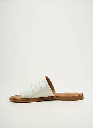 Mules/sabots chiquet talon plat jusqu'à 3cm blanc STUDIO SCARPE femme