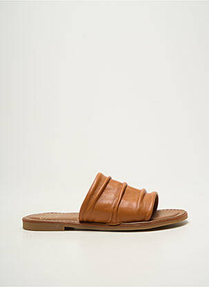 Mules/sabots chiquet talon plat jusqu'à 3cm marron STUDIO SCARPE femme