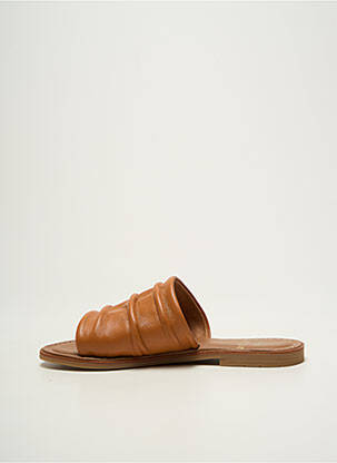 Mules/sabots chiquet talon plat jusqu'à 3cm marron STUDIO SCARPE femme