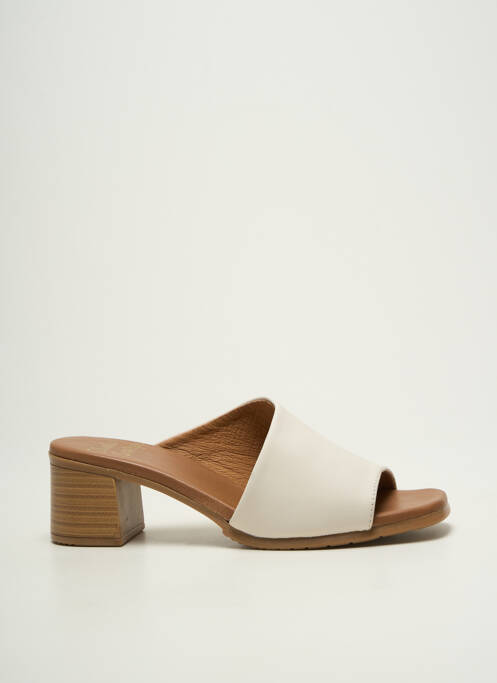 Mules/sabots bout ouvert talon de 4 à 6cm beige STUDIO SCARPE femme