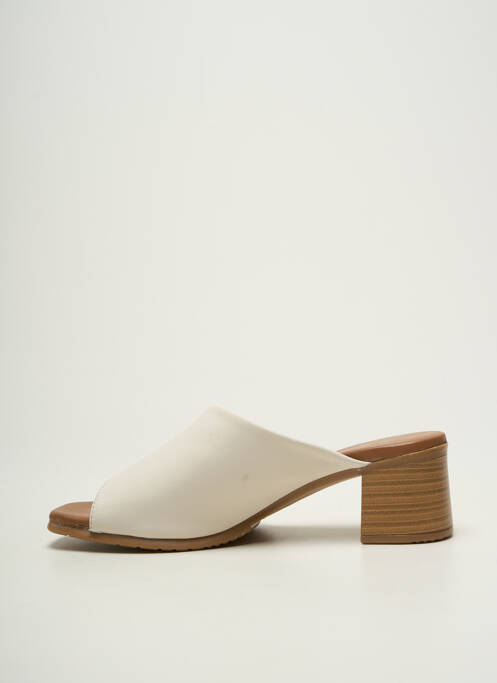 Mules/sabots bout ouvert talon de 4 à 6cm beige STUDIO SCARPE femme