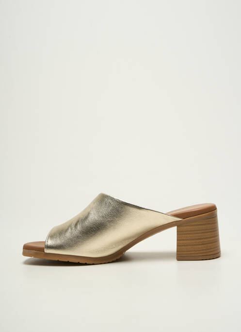 Mules/sabots bout ouvert talon de 4 à 6cm or STUDIO SCARPE femme