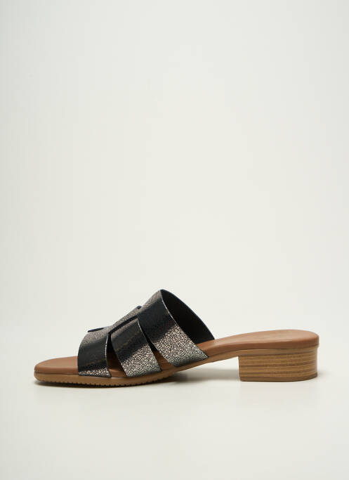 Mules/sabots tissage satiné talon plat jusqu'à 3cm argent STUDIO SCARPE femme