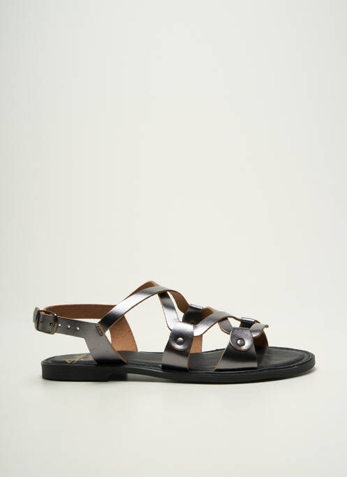 Sandales/nu pieds chiquet talon plat jusqu'à 3cm argent STUDIO SCARPE femme