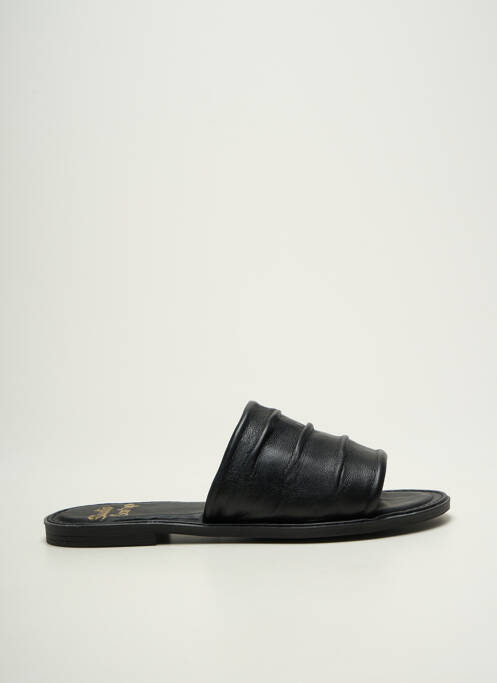 Mules/sabots chiquet talon plat jusqu'à 3cm noir STUDIO SCARPE femme