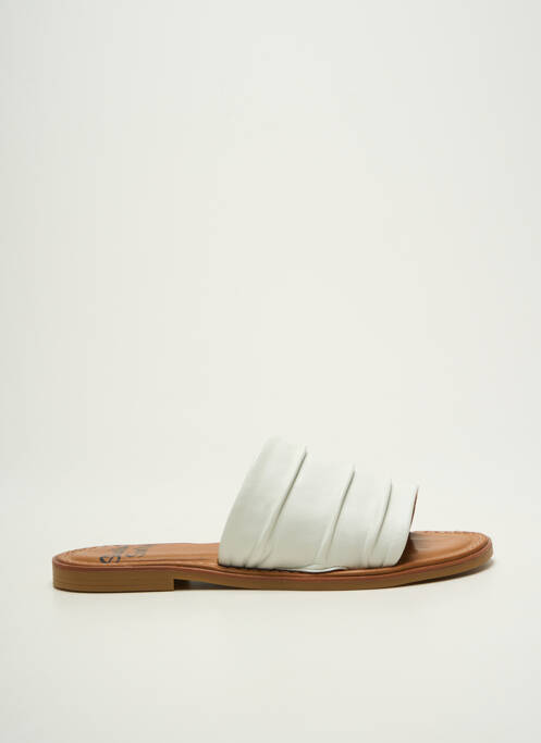 Mules/sabots chiquet talon plat jusqu'à 3cm blanc STUDIO SCARPE femme