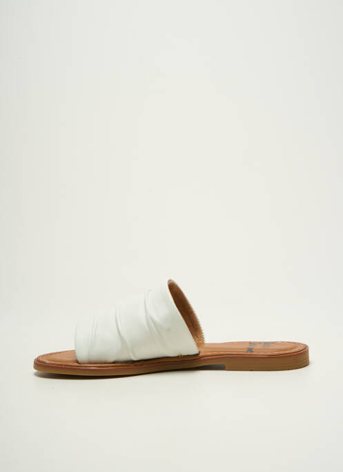 Mules/sabots chiquet talon plat jusqu'à 3cm blanc STUDIO SCARPE femme