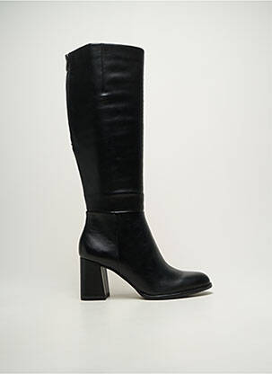 Bottes tissage satiné talon de 7 à 9cm noir TAMARIS femme