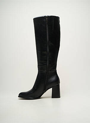 Bottes tissage satiné talon de 7 à 9cm noir TAMARIS femme