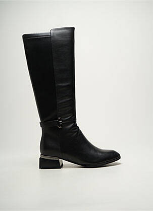 Bottes tissage satiné talon de 4 à 6cm noir METAMORF'OSE femme