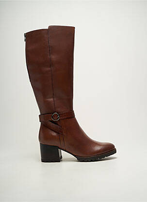 Bottes matière lisse talon de 4 à 6cm marron TAMARIS femme