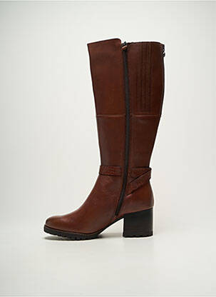 Bottes matière lisse talon de 4 à 6cm marron TAMARIS femme
