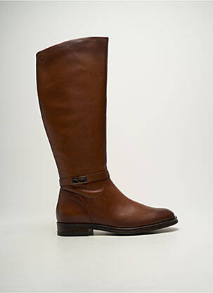 Bottes matière lisse talon plat jusqu'à 3cm marron TAMARIS femme