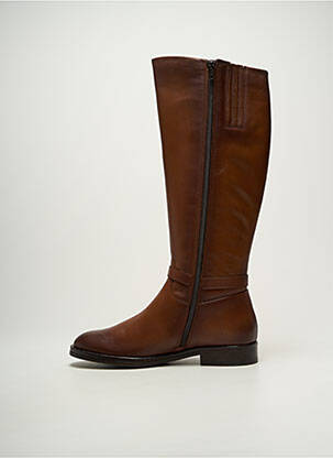 Bottes matière lisse talon plat jusqu'à 3cm marron TAMARIS femme