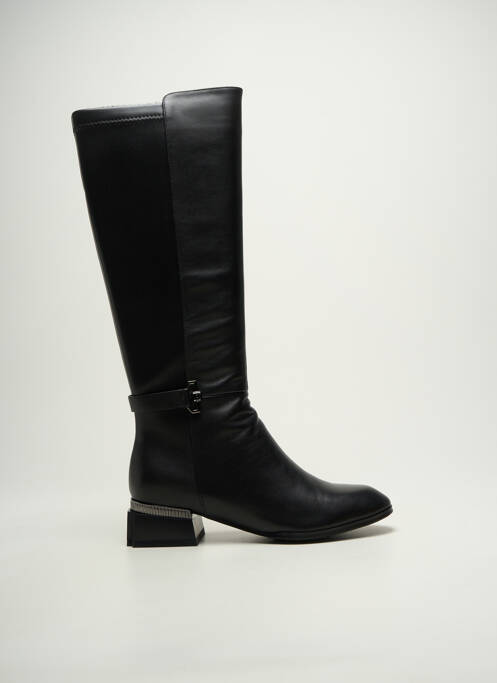 Bottes tissage satiné talon de 4 à 6cm noir METAMORF'OSE femme