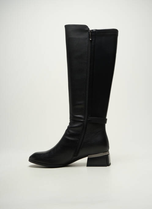 Bottes tissage satiné talon de 4 à 6cm noir METAMORF'OSE femme