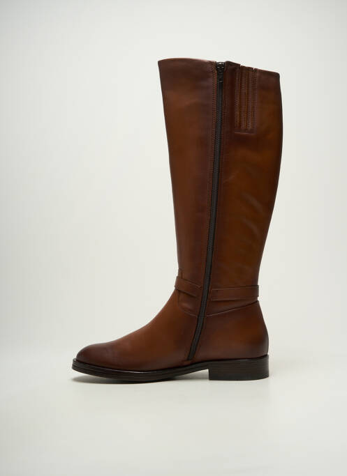 Bottes matière lisse talon plat jusqu'à 3cm marron TAMARIS femme