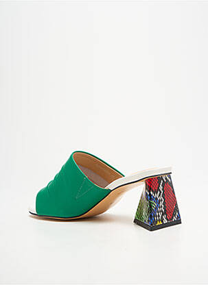 Mules/sabots type de semelle amortissante talon de 7 à 9cm vert METAMORF'OSE femme