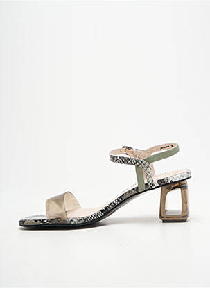 Sandales/nu pieds matière lisse talon de 4 à 6cm vert METAMORF'OSE femme