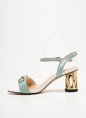Sandales/nu pieds matière lisse talon de 7 à 9cm vert METAMORF'OSE femme