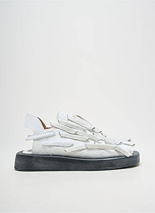 Sandales/nu pieds matière lisse talon plat jusqu'à 3cm blanc PAPUCEI femme
