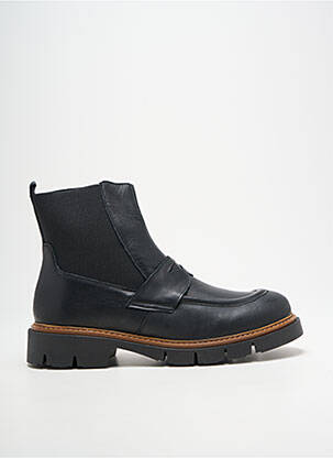 Bottines/boots matière lisse talon plat jusqu'à 3cm noir EMMA femme
