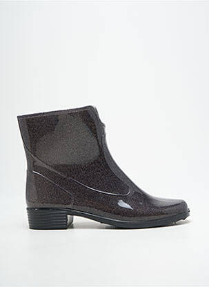 Bottines/boots matière lisse talon plat jusqu'à 3cm argent EMMA femme