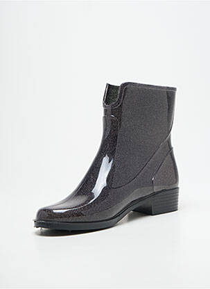 Bottines/boots matière lisse talon plat jusqu'à 3cm argent EMMA femme