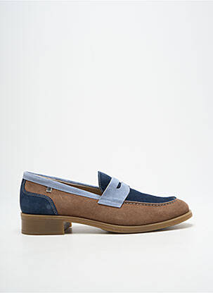 Mocassins nubuck talon plat jusqu'à 3cm bleu DORKING femme