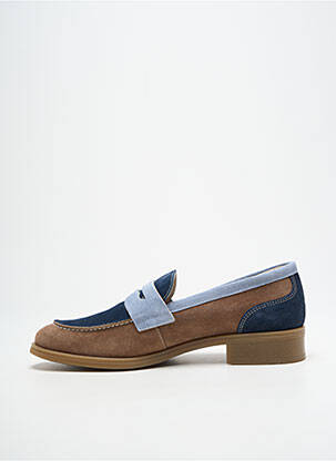 Mocassins nubuck talon plat jusqu'à 3cm bleu DORKING femme