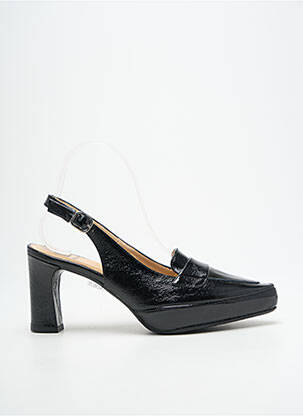 Mocassins effet froissé talon de 7 à 9cm noir FLUCHOS femme