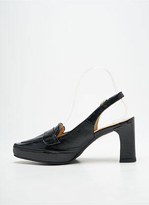 Mocassins effet froissé talon de 7 à 9cm noir FLUCHOS femme