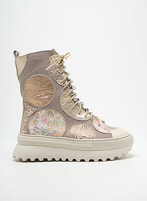 Bottines/boots tissage satiné talon de 4 à 6cm beige MACIEJKA OBUWIE femme