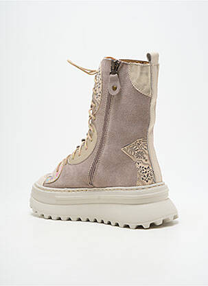 Bottines/boots tissage satiné talon de 4 à 6cm beige MACIEJKA OBUWIE femme