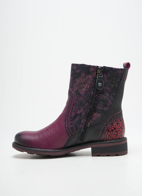 Bottines/boots matière lisse talon plat jusqu'à 3cm violet MACIEJKA OBUWIE femme