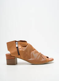 Sandales/nu pieds tissage satiné talon de 4 à 6cm marron METAMORF'OSE femme