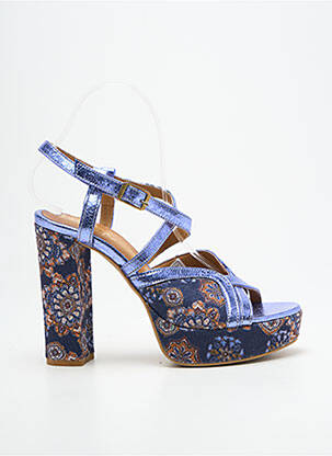 Sandales/nu pieds semi compensé talon haut de 10cm et plus bleu MACIEJKA OBUWIE femme